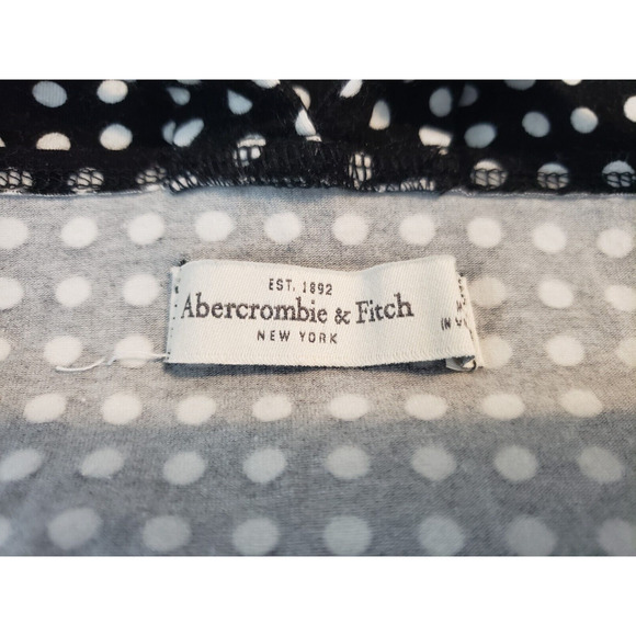 (O5) Y2K Abercrombie & Fitch Tank Top Size JR M Black Polka Dot Crossed Crop New - Picture 6 of 7